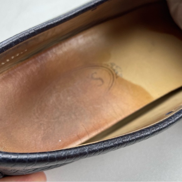 TOD'S BLACK LEATHER HORSEBIT LOAFERS SHOES SIZE 8 - Picture 5 of 9